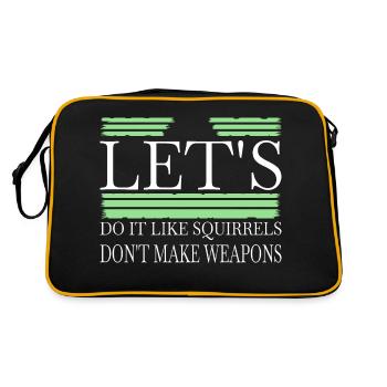 flower power peace for paris gift idea peace sign - Retro Bag - black/gold - Back