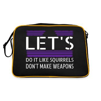 counterculture family hippy peace symbol anti war - Retro Bag - black/gold - Back