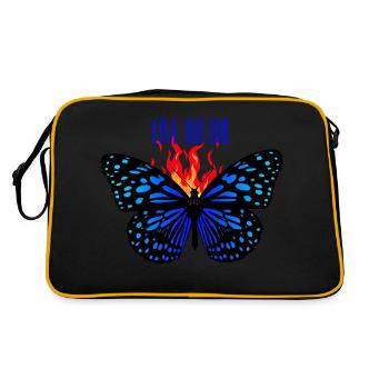 LIVE OR DIE - Retro Tasche - Schwarz/Gold - Hinten