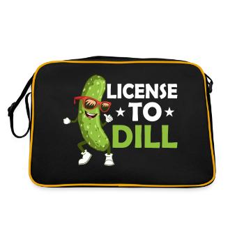 License To Dill Cucumber Pickle - Retro Tasche - Schwarz/Gold - Hinten