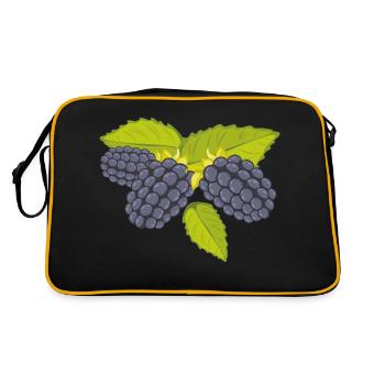 Brombeere - Retro Tasche - Schwarz/Gold - Hinten