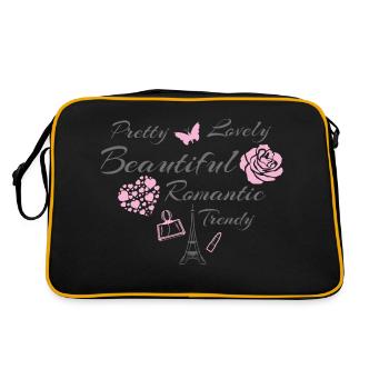 Beautiful romantic design - Retro Bag - black/gold - Back