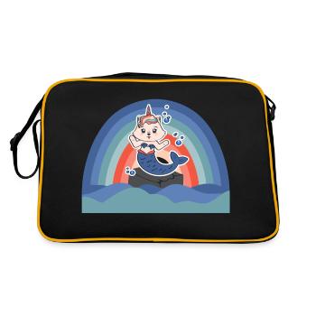 Rainbow Mermaid Unicorn Enfants Cadeau - Sac Retro - noir/or - Dos