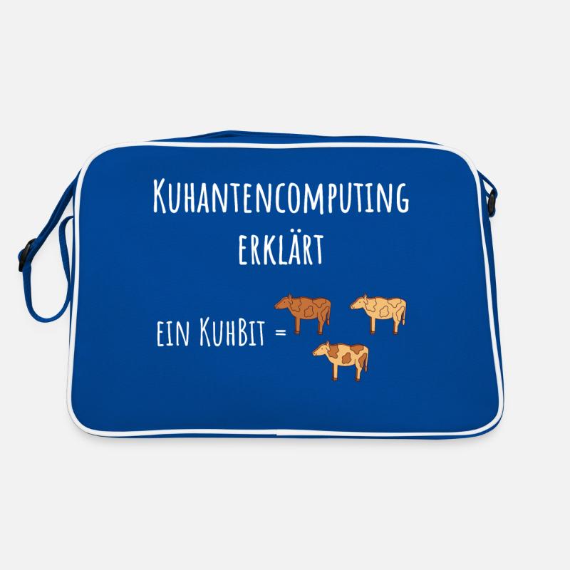 Quantencomputing mit Kühen Lustig Geschenk Kuhbit Retro Tasche