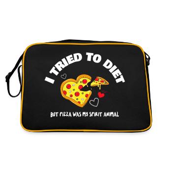 Diet Pizza Food Slimming Intent Failure Soul - Sac Retro - noir/or - Dos
