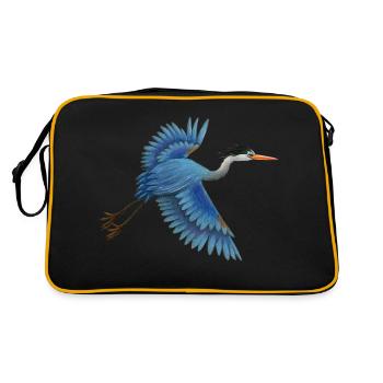 Héron bleu - Sac Retro - noir/or - Dos