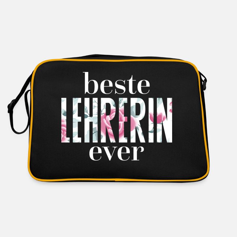 Beste Lehrerin Geschenk Deutsch Englisch Latein Retro Tasche