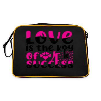 Love is the Key of Success - Retro Tasche - Schwarz/Gold - Hinten