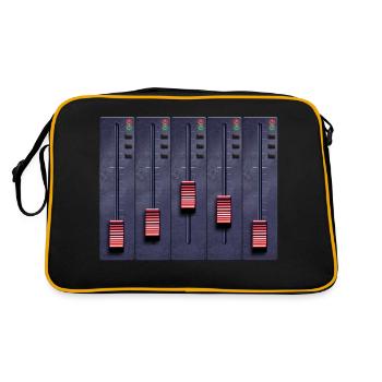 Music, musical, musical notes - Retro Bag - black/gold - Back