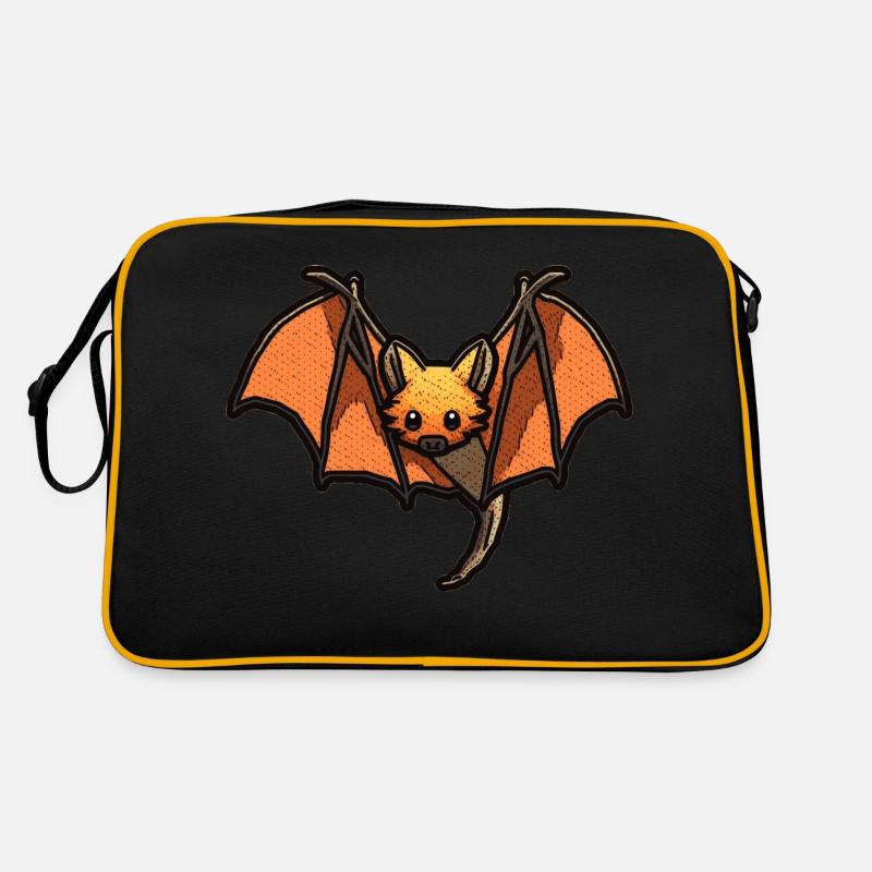 Flughund oder Fledermaus in schöner retro Grafik Retro Tasche