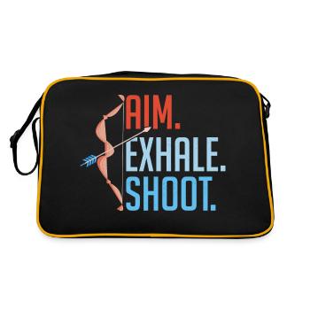 Aim Exhale Shoot. Bow & Arrows Target Archery - Retro Tasche - Schwarz/Gold - Hinten