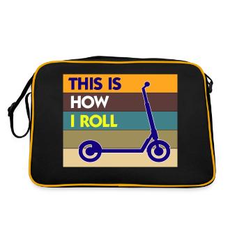 E-Scooter Roller Scooter - Retro Tasche - Schwarz/Gold - Hinten