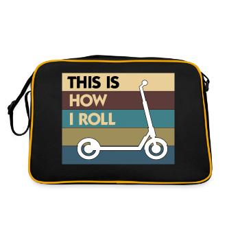 E-Scooter Roller Scooter - Retro Tasche - Schwarz/Gold - Hinten