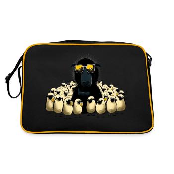 Drôle de troupeau de moutons avec de la bière et des moutons noirs - Sac Retro - noir/or - Dos