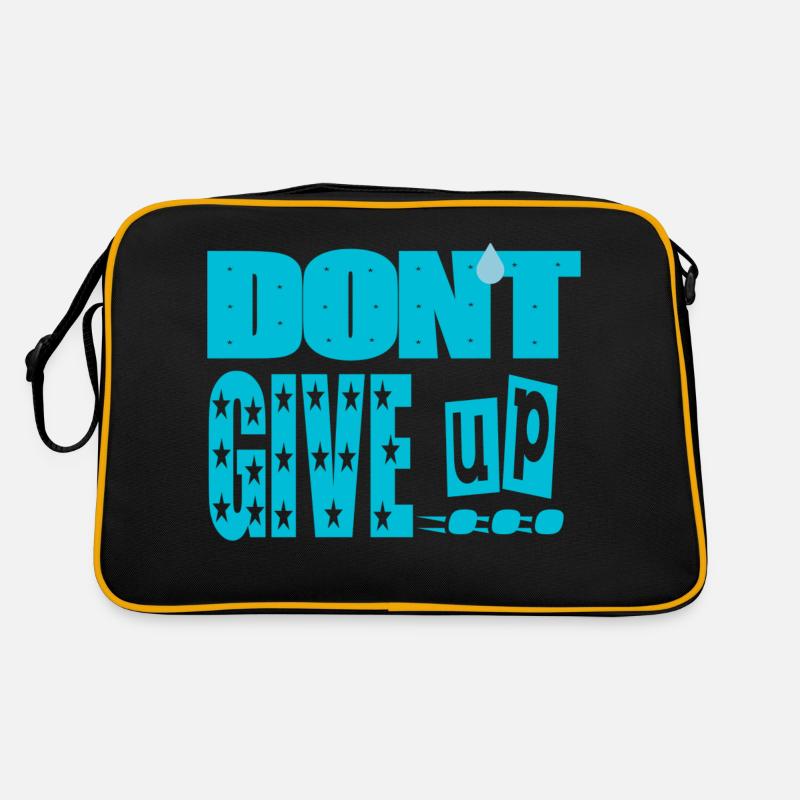 don't give up - Retro Bag - black/gold