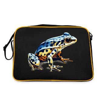 Pfeilgiftfrosch Amphibie als gefährlicher Frosch - Retro Tasche - Schwarz/Gold - Hinten