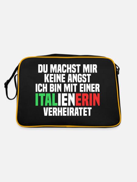 Du machst mir Keine Angst ich bin mit einer Italie - Retro Tasche - Schwarz/Gold - Hinten
