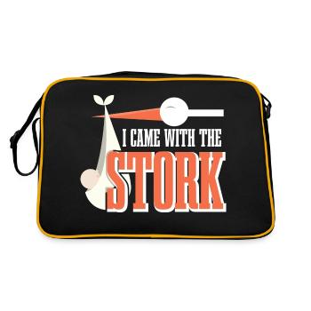 I Came With The Stork - Retro Tasche - Schwarz/Gold - Hinten