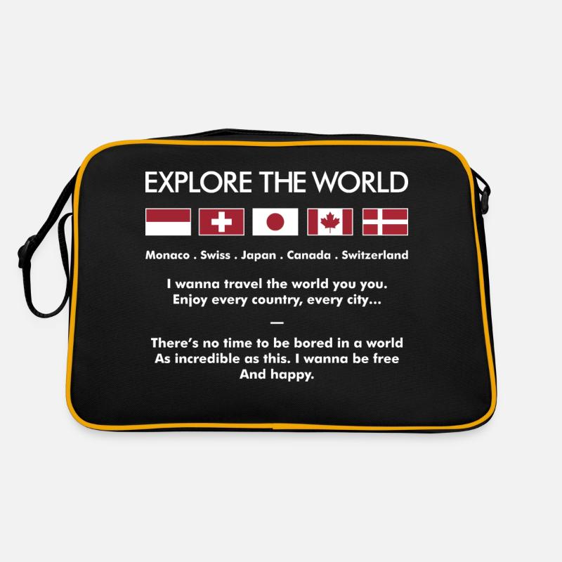 Explorez le monde a - Sac Retro - noir/or