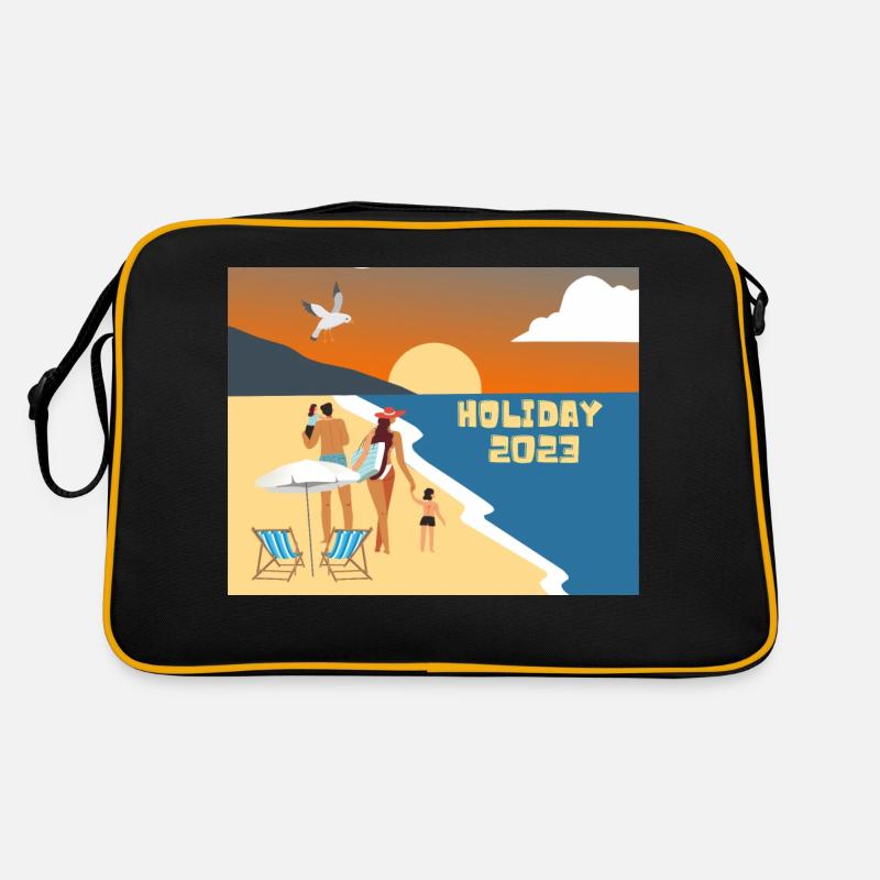 Urlaubsstart 2023 Wasser Sand Retro Tasche