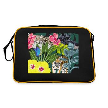 Jungle picture big cats - Retro Bag - black/gold - Back