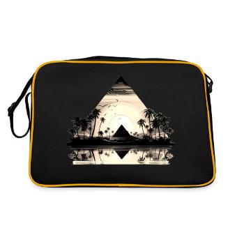 Ägypten Ägypten Isis Pharaonen Pharaonen Pyramide Afrika - Retro Tasche - Schwarz/Gold - Hinten