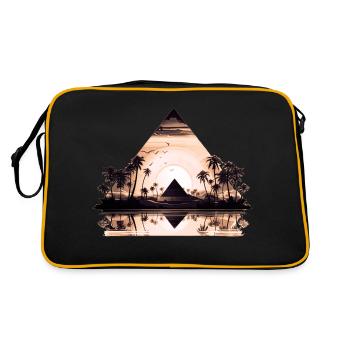 Ägypten Ägypten Isis Pharaonen Pharaonen Pyramide Afrika - Retro Tasche - Schwarz/Gold - Hinten