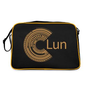 Für Lun - Retro Tasche - Schwarz/Gold - Hinten