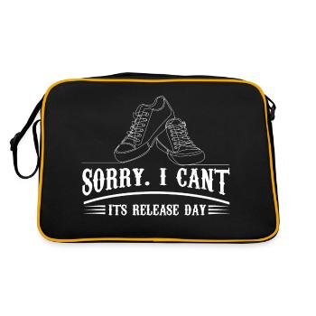 Sorry I can't It's release season - Retro Tasche - Schwarz/Gold - Hinten