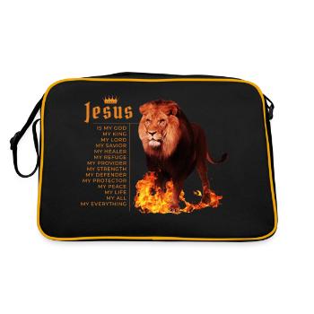 Le Lion Christian Jésus est mon Dieu Roi, Seigneur et - Sac Retro - noir/or - Dos