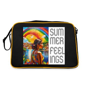 Sentiment d’été: Arc-en-ciel sur un Brésilien - Sac Retro - noir/or - Dos