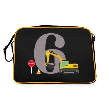6e anniversaire pelleteuse - Sac Retro - noir/or - Dos