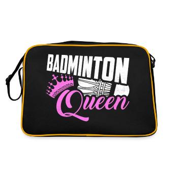 Badminton Queen Player Femme Fille - Sac Retro - noir/or - Dos