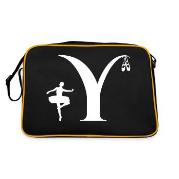 Lettre y ballerine - Sac Retro - noir/or - Dos