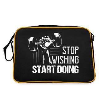 Stop Wishing Start Doing Workout Training Weight L - Retro Bag - black/gold - Back