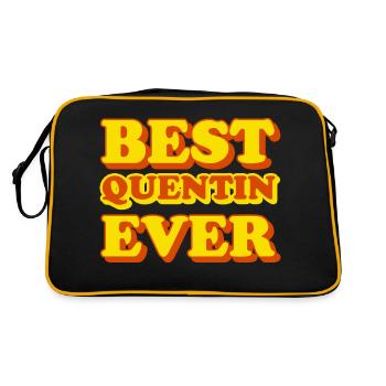 Cadeau rigolo prénom Quentin - Sac Retro - noir/or - Dos