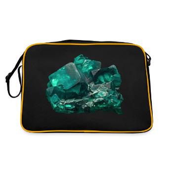 Cristal minéral de spath fluor vert fluorite - Sac Retro - noir/or - Dos