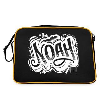 Noah Nom de famille Prénom Graffiti - Sac Retro - noir/or - Dos