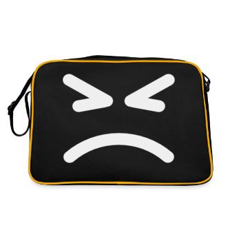 Mad Smile Visage Sarcastique Émoticône Drôle - Sac Retro - noir/or - Dos