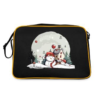 Paysage de Noël - Sac Retro - noir/or - Dos