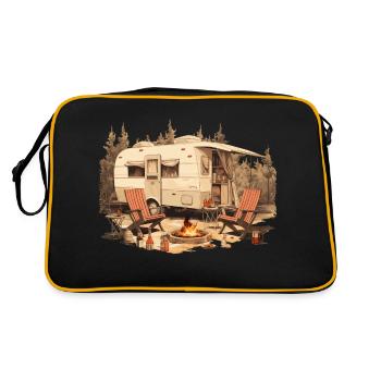 Camping Nature Wine Campfire - The Alps Designer - Retro Bag - black/gold - Back