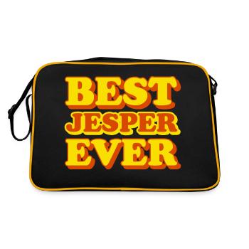 Cadeau amusant avec prénom Jesper - Sac Retro - noir/or - Dos