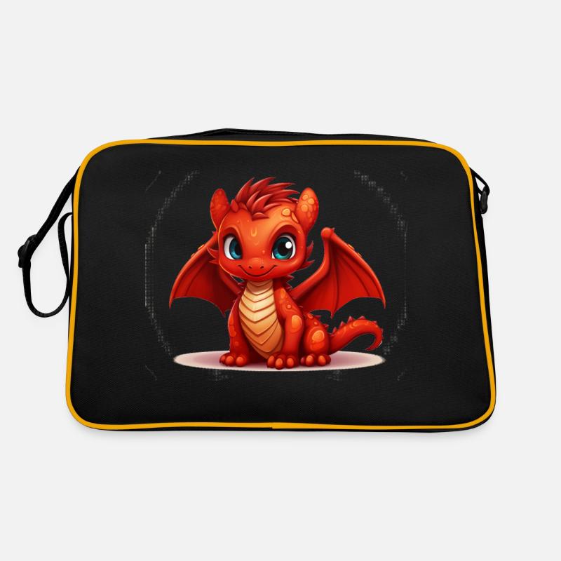 Petit Dragon Rouge Sac Retro