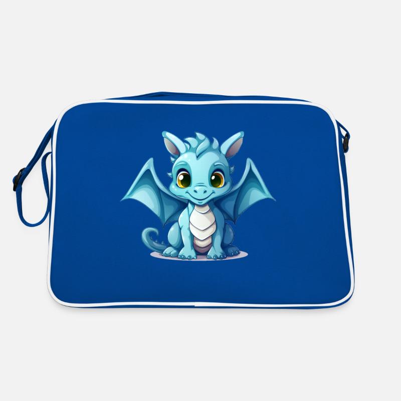 Kleiner blauer Drache Retro Tasche