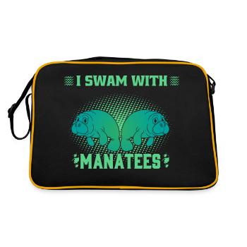 Ich Schwamm Mit Seekühen Wassertiere Seekühe - Retro Tasche - Schwarz/Gold - Hinten