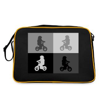 Biker Junior Pop Art gris - Sac Retro - noir/or - Dos