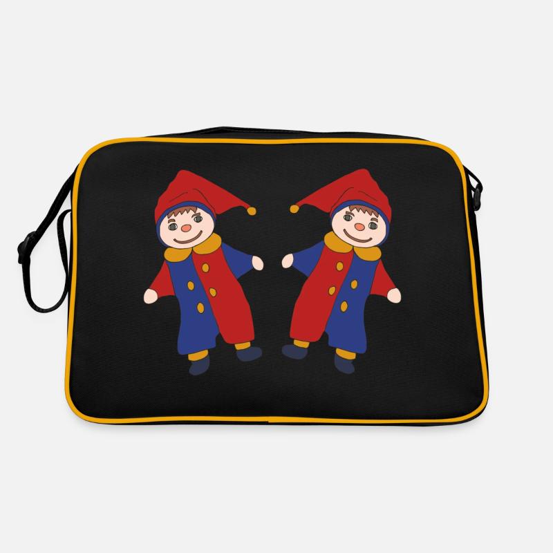 kasper doppelt - Retro Tasche - Schwarz/Gold
