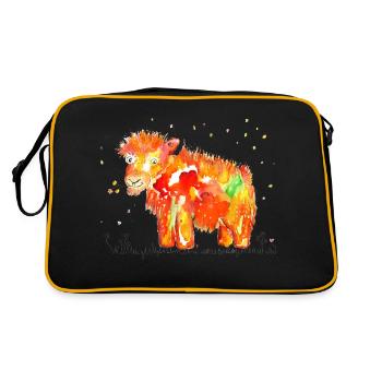 Gute Laune Moschus-Ochse - Retro Tasche - Schwarz/Gold - Hinten