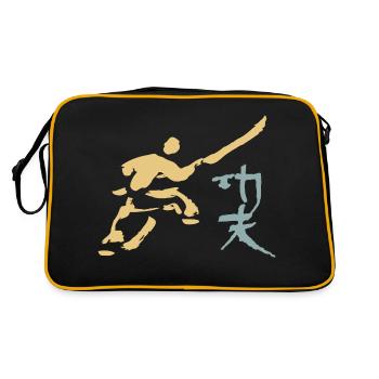 Kungfu - Shaolin monk with halberd - Retro Bag - black/gold - Back