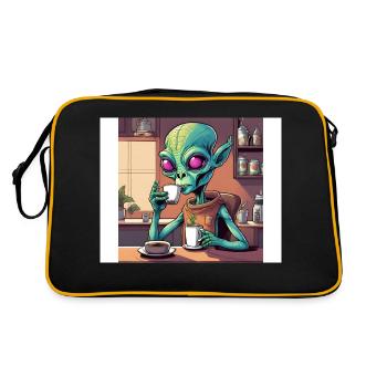 Alien Coffee Love - Retro Bag - black/gold - Back